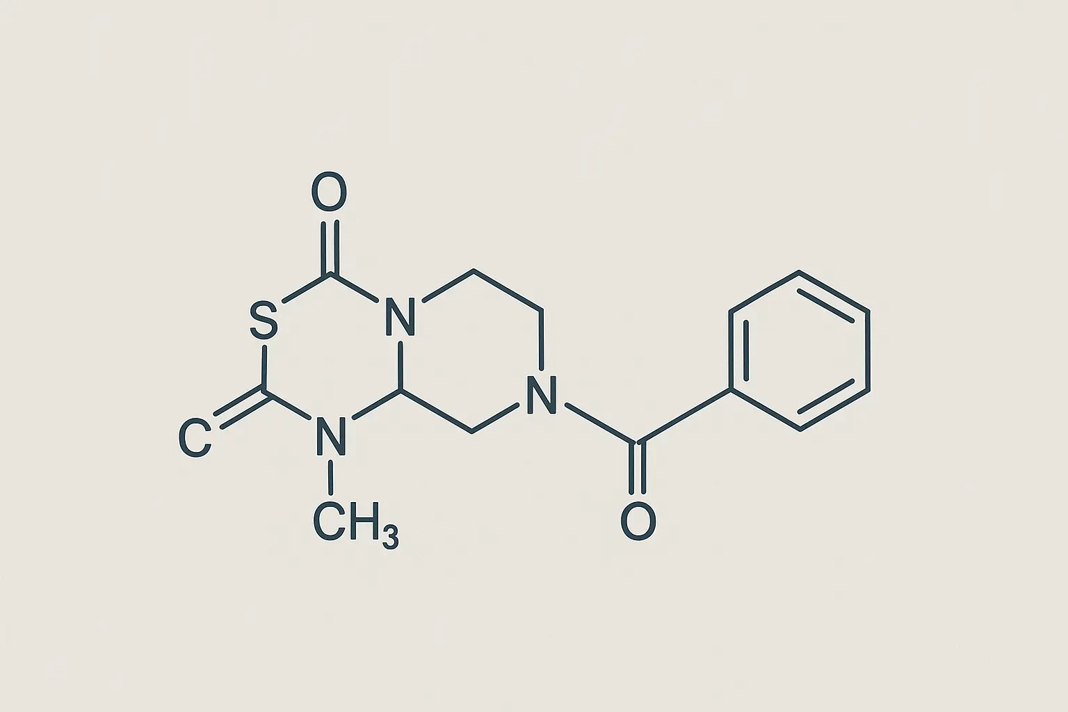 Simplified sildenafil molecule illustration